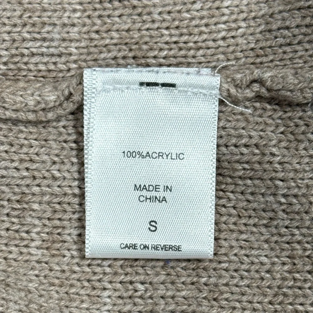 New York & Company Taupe Big Turtleneck Sweater with Pocket. Size Small.